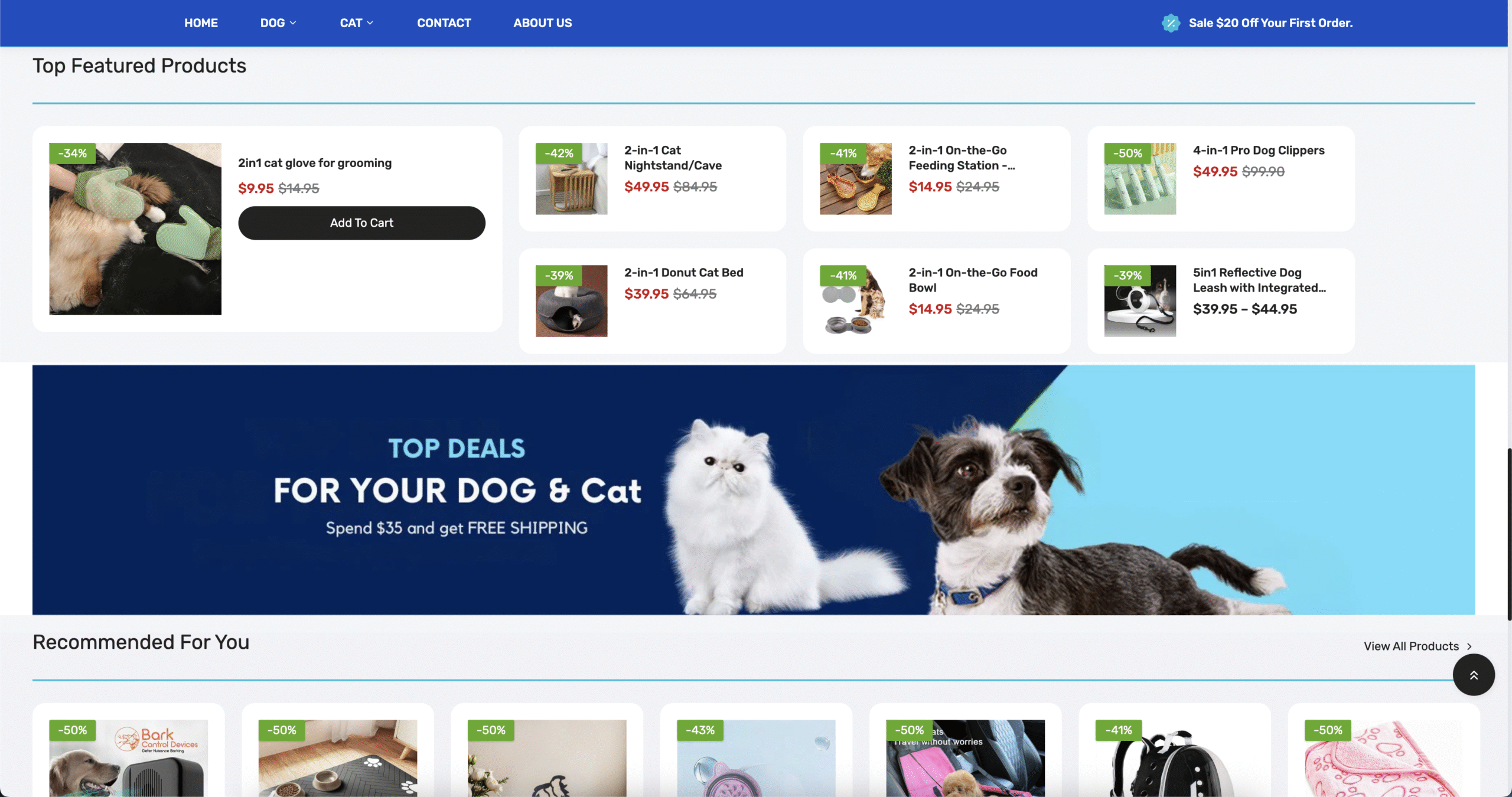Petstrove Homepage scrolled 2